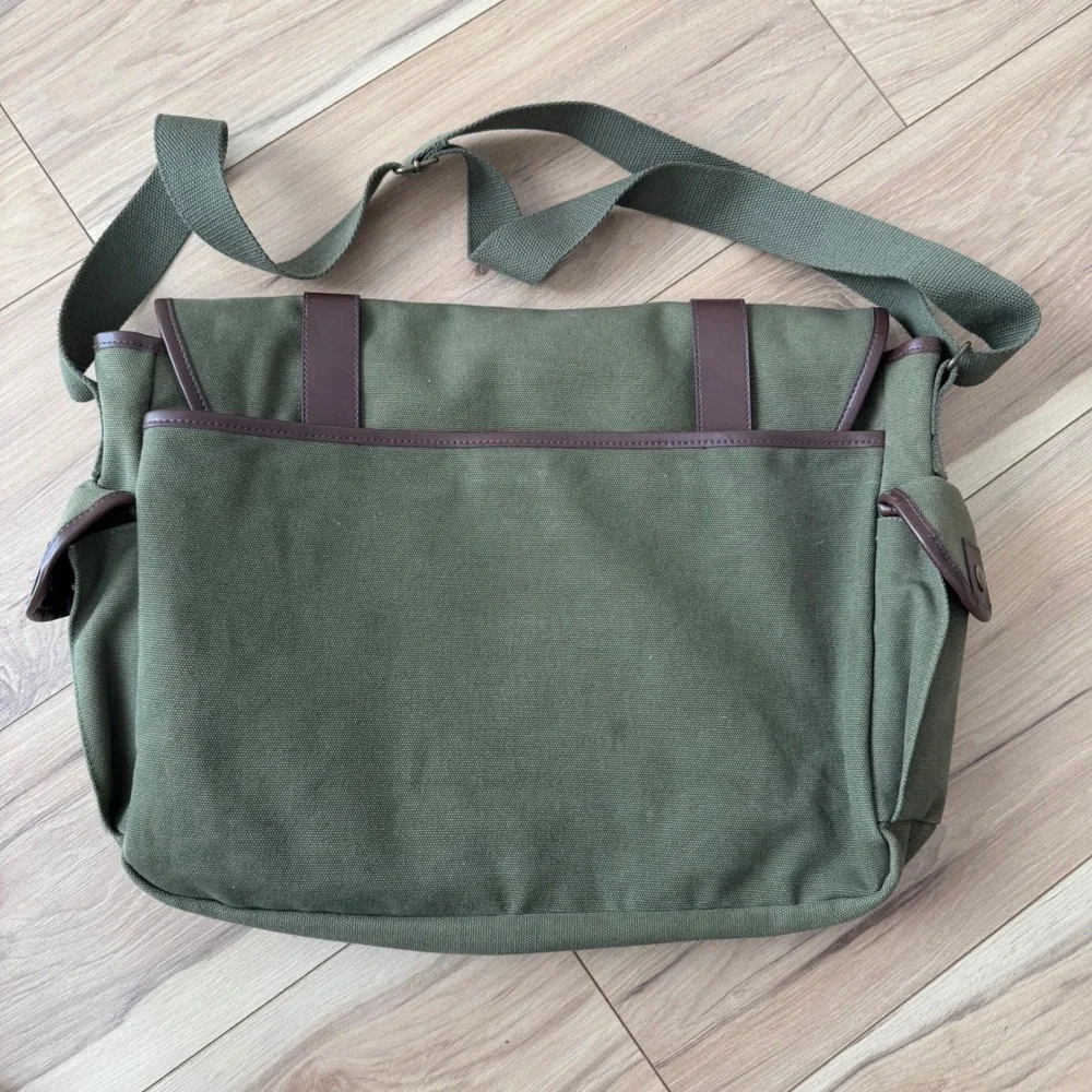 Vintage Walt Disney World Mickey Mouse Green Canvas Messenger Bag, Excellent